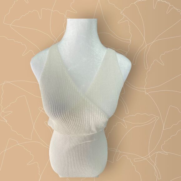 White High Slit Cover Up Mesh Textured Maxi Sun Beach Dress Backless Small - Picture 4 of 14